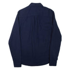 LYLE & SCOTT Mens Plain Shirt Blue Long Sleeve S