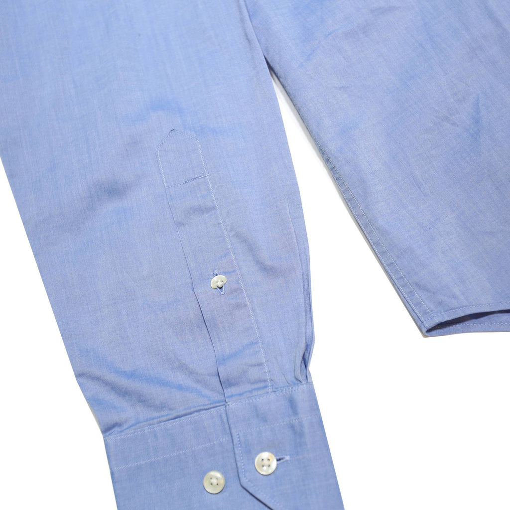 TOMMY HILFIGER Mens Blue Plain Shirt M Cotton Long Sleeve Relaxed Fit Workwear
