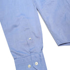 TOMMY HILFIGER Mens Blue Plain Shirt M Cotton Long Sleeve Relaxed Fit Workwear