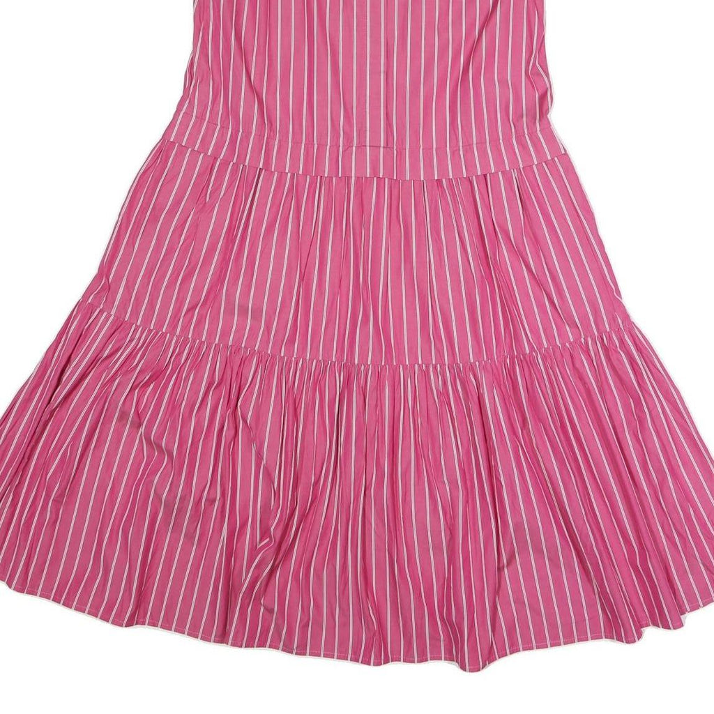 MAX MARA LEISURE Womens Pink & White Striped Day Cotton Blend Sleeveless Midi