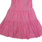 MAX MARA LEISURE Womens Pink & White Striped Day Cotton Blend Sleeveless Midi