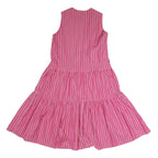 MAX MARA LEISURE Womens Pink & White Striped Day Cotton Blend Sleeveless Midi