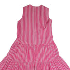 MAX MARA LEISURE Womens Pink & White Striped Day Cotton Blend Sleeveless Midi