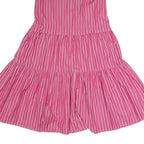 MAX MARA LEISURE Womens Pink & White Striped Day Cotton Blend Sleeveless Midi
