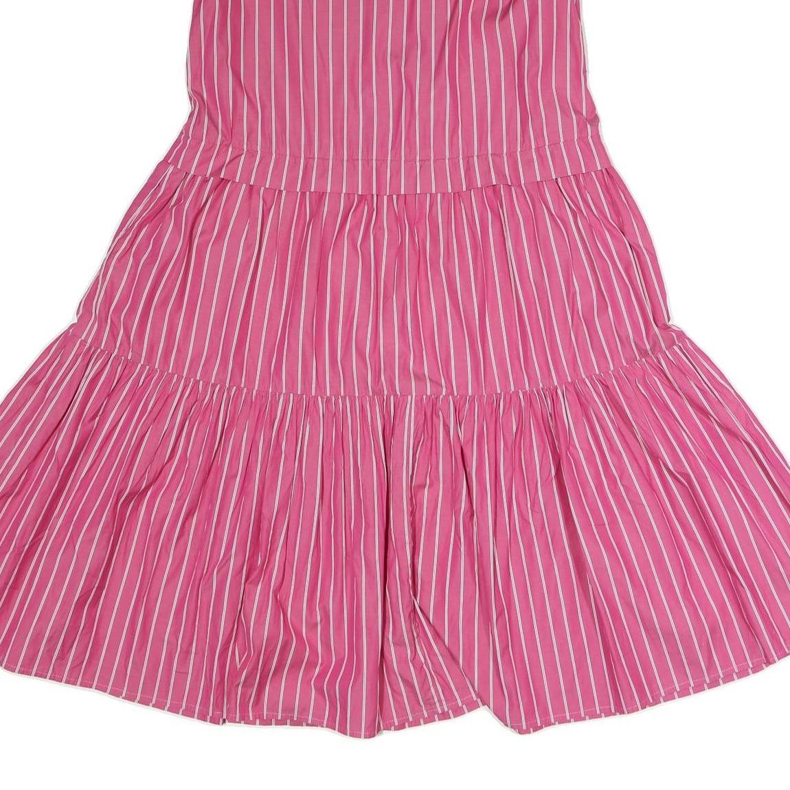 MAX MARA LEISURE Womens Pink & White Striped Day Cotton Blend Sleeveless Midi