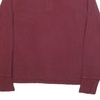 TOMMY HILFIGER Mens Maroon Henley Shirt M Long Sleeve Round Neck Casual Cotton