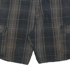 WRANGLER Mens Casual Shorts Blue & Brown Plaid L W36 Cargo Pockets