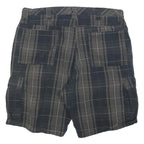 WRANGLER Mens Casual Shorts Blue & Brown Plaid L W36 Cargo Pockets