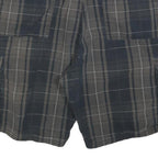 WRANGLER Mens Casual Shorts Blue & Brown Plaid L W36 Cargo Pockets