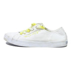 TOMMY HILFIGER Womens Canvas Trainers White Yellow UK 7 Casual Shoes Fashion