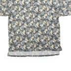 DESCENTE Mens Grey & Beige Abstract Print Short Sleeve Polo Shirt M Cotton Blend