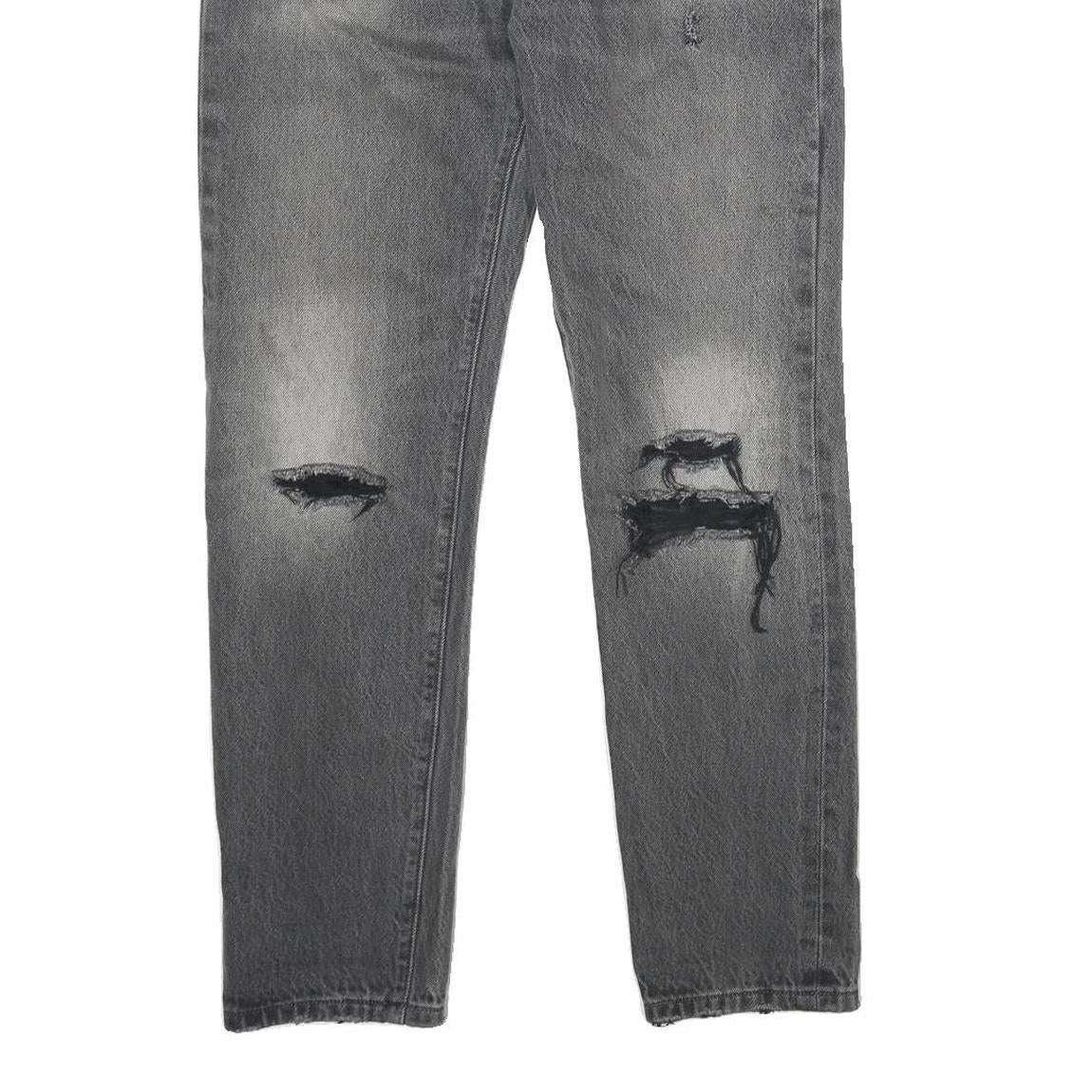 LEVI'S 501CT Womens Jeans Grey Classic Straight Denim Ripped W30 L28