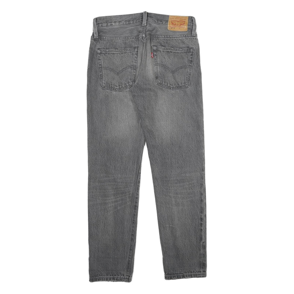 LEVI'S 501CT Womens Jeans Grey Classic Straight Denim Ripped W30 L28