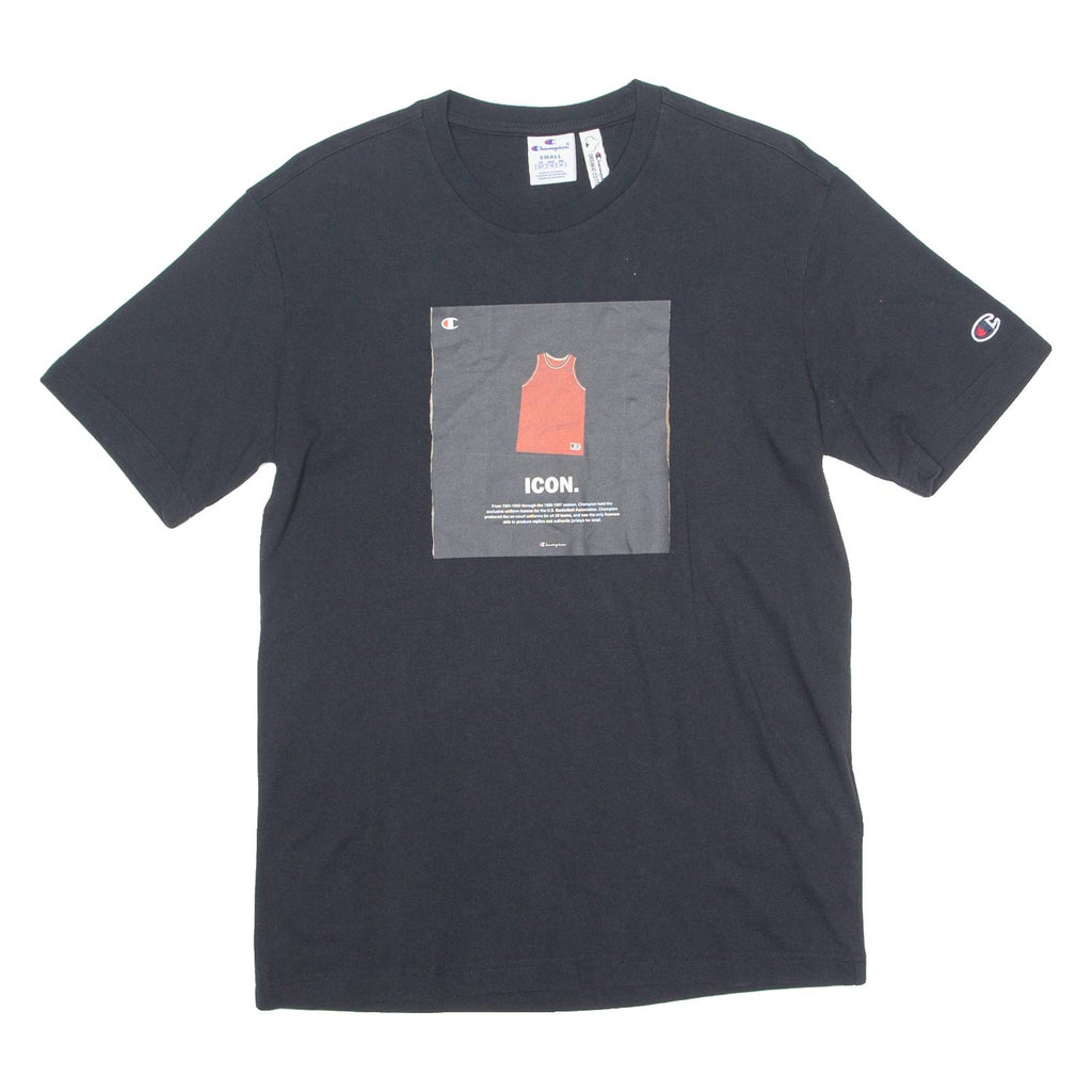 CHAMPION Basketball Mens T-Shirt Black Crew Neck S