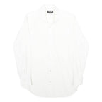 COVERI FACTORY Mens White Cotton Shirt M Classic Button Down Long Sleeve Casual