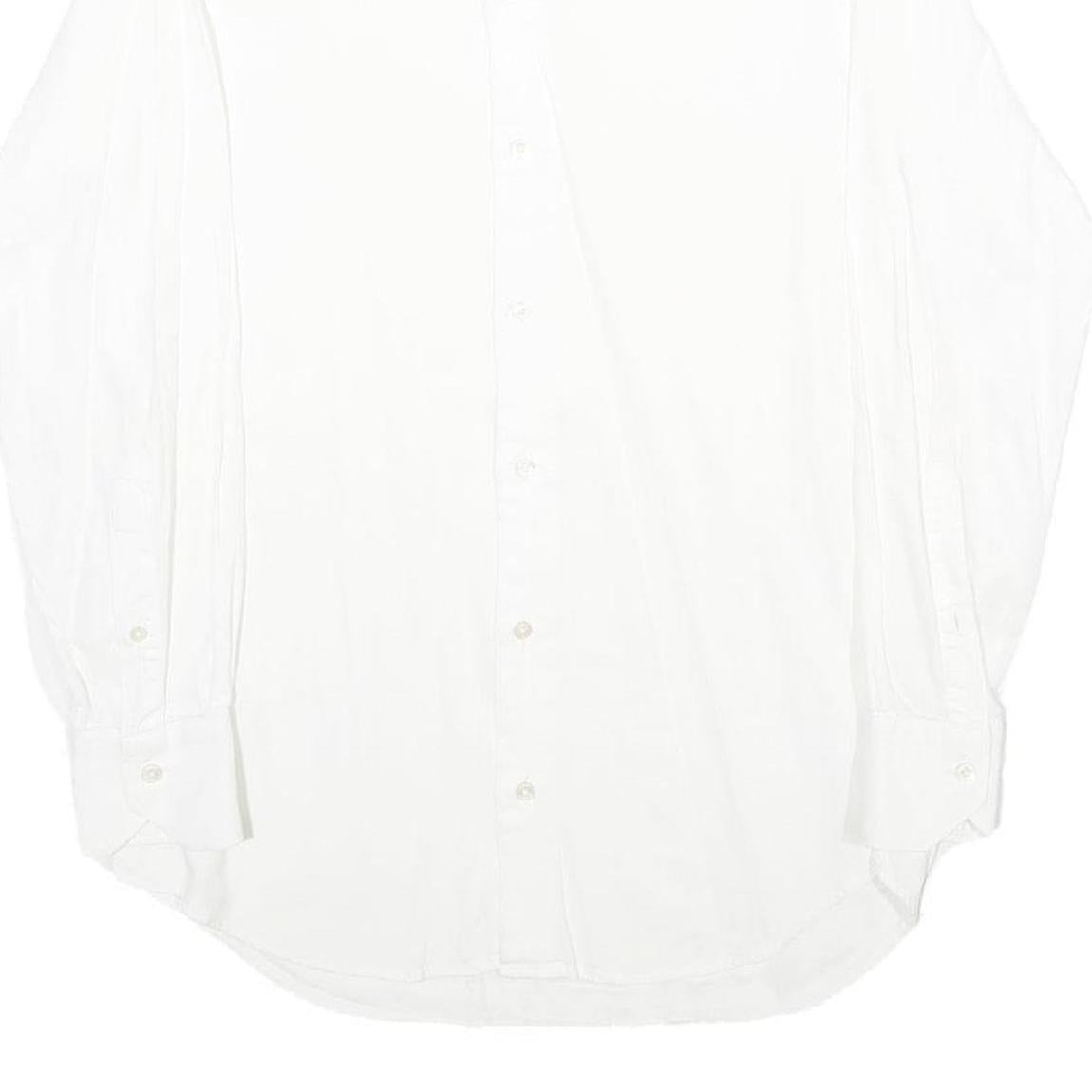COVERI FACTORY Mens White Cotton Shirt M Classic Button Down Long Sleeve Casual
