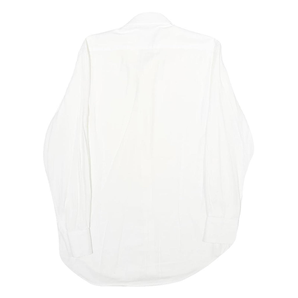 COVERI FACTORY Mens White Cotton Shirt M Classic Button Down Long Sleeve Casual