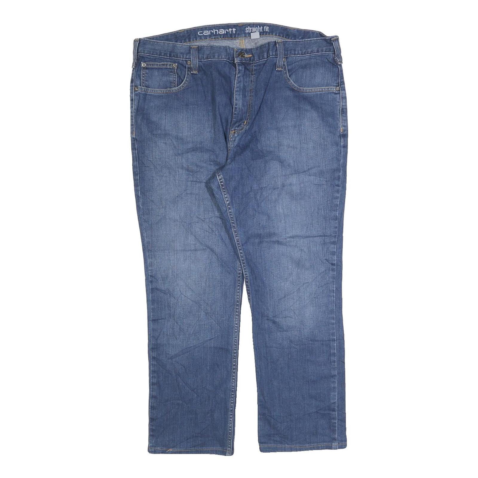 CARHARTT Mens Jeans Blue Relaxed Straight Denim Medium W38 L27 Workwear Zip