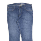 CARHARTT Mens Jeans Blue Relaxed Straight Denim Medium W38 L27 Workwear Zip