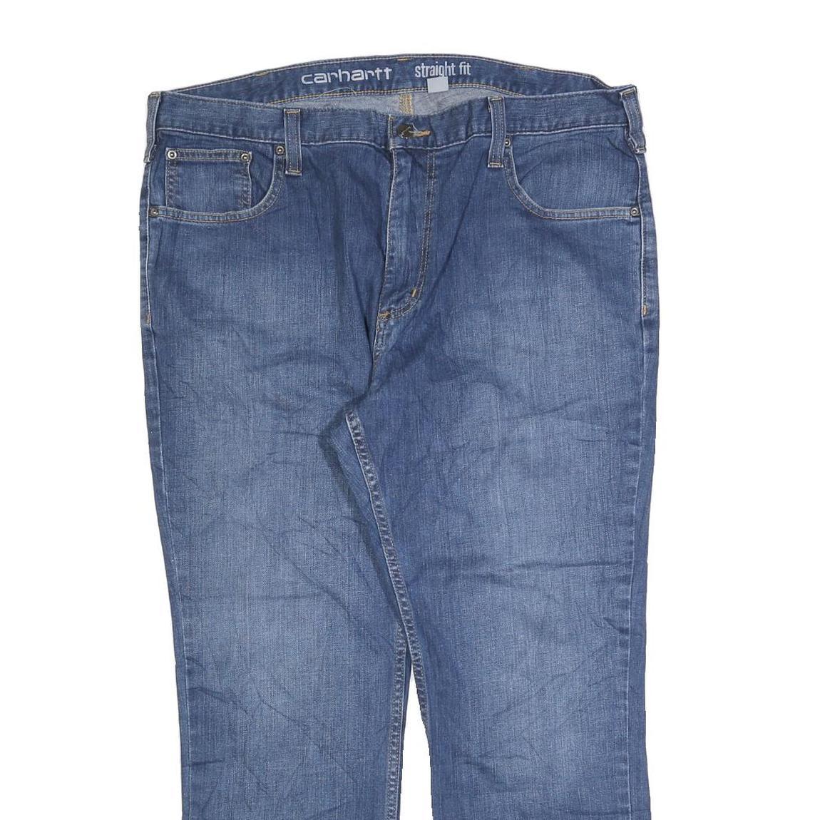 CARHARTT Mens Jeans Blue Relaxed Straight Denim Medium W38 L27 Workwear Zip