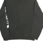 CARHARTT Mens Black Pullover Hoodie M Sleeve Logo Print Comfortable Cotton