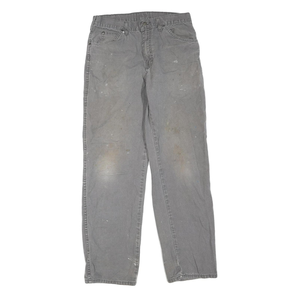 DICKIES Mens Regular Fit Grey Cotton Blend Denim Jeans W32 L32 Workwear Zip