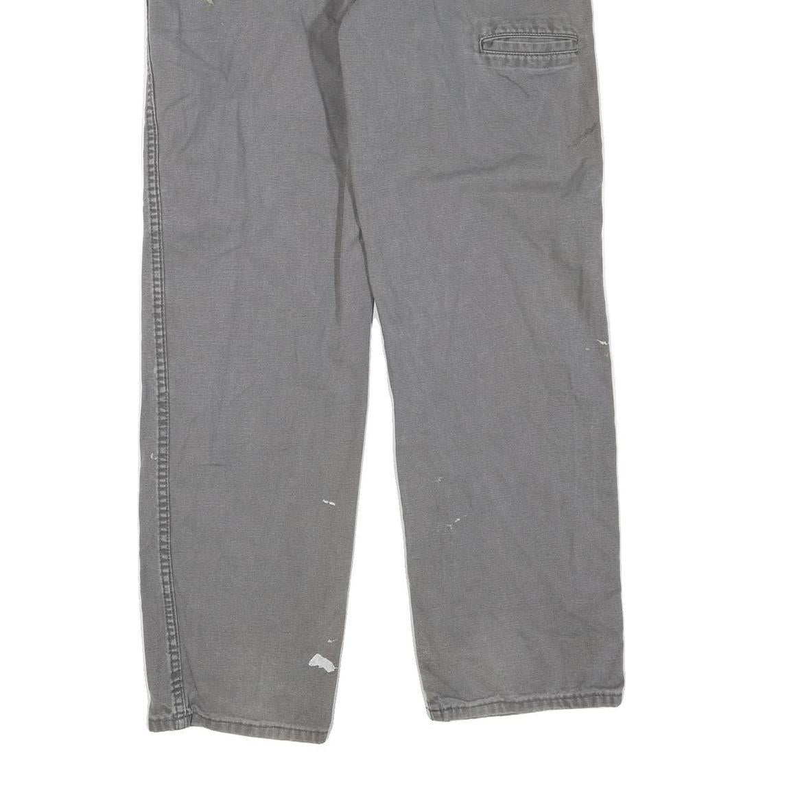 DICKIES Mens Regular Fit Grey Cotton Blend Denim Jeans W32 L32 Workwear Zip