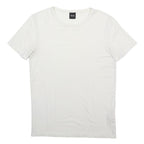 BOSS HUGO BOSS Mens White Crew Neck Short Sleeve T-Shirt S Cotton Blend Casual