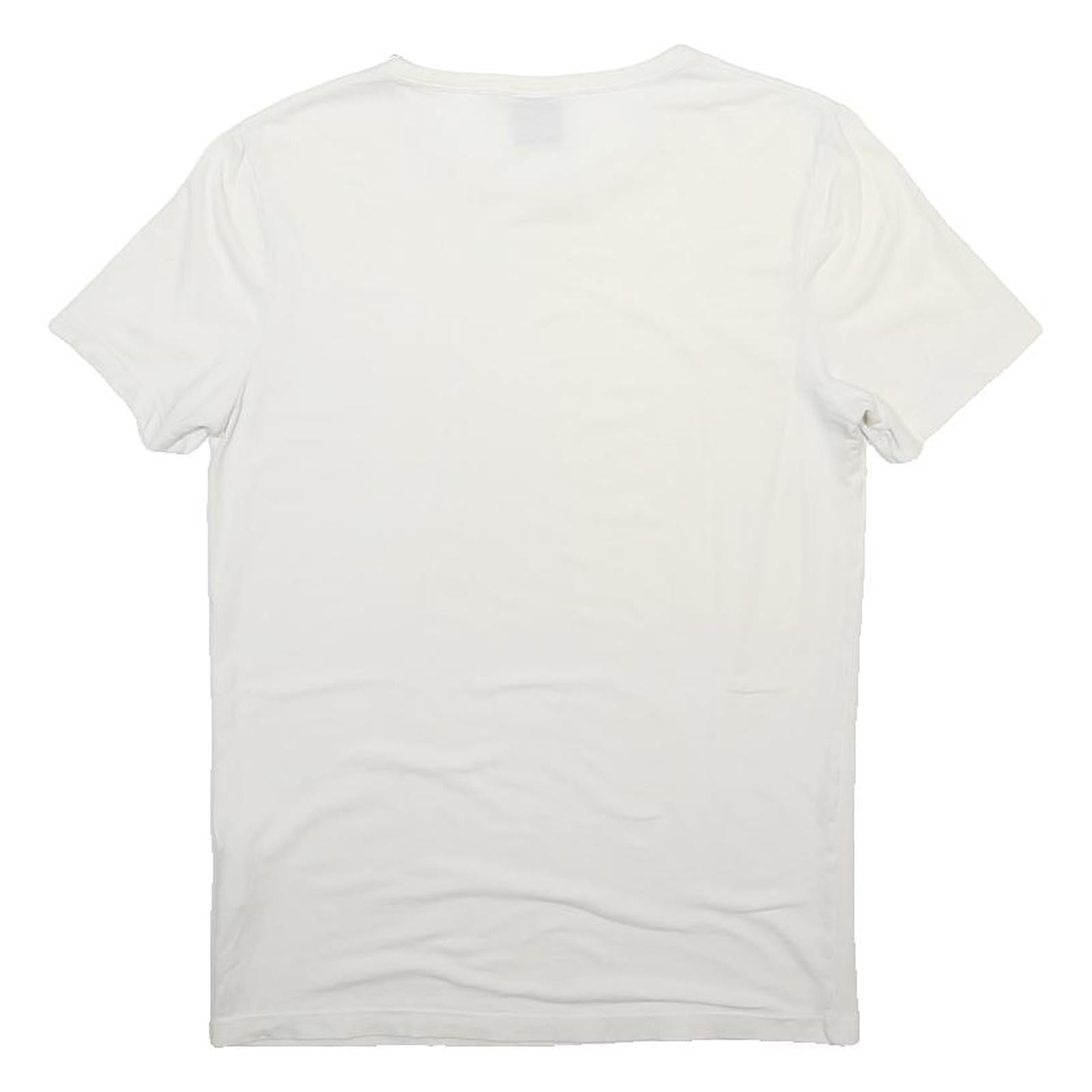 BOSS HUGO BOSS Mens White Crew Neck Short Sleeve T-Shirt S Cotton Blend Casual