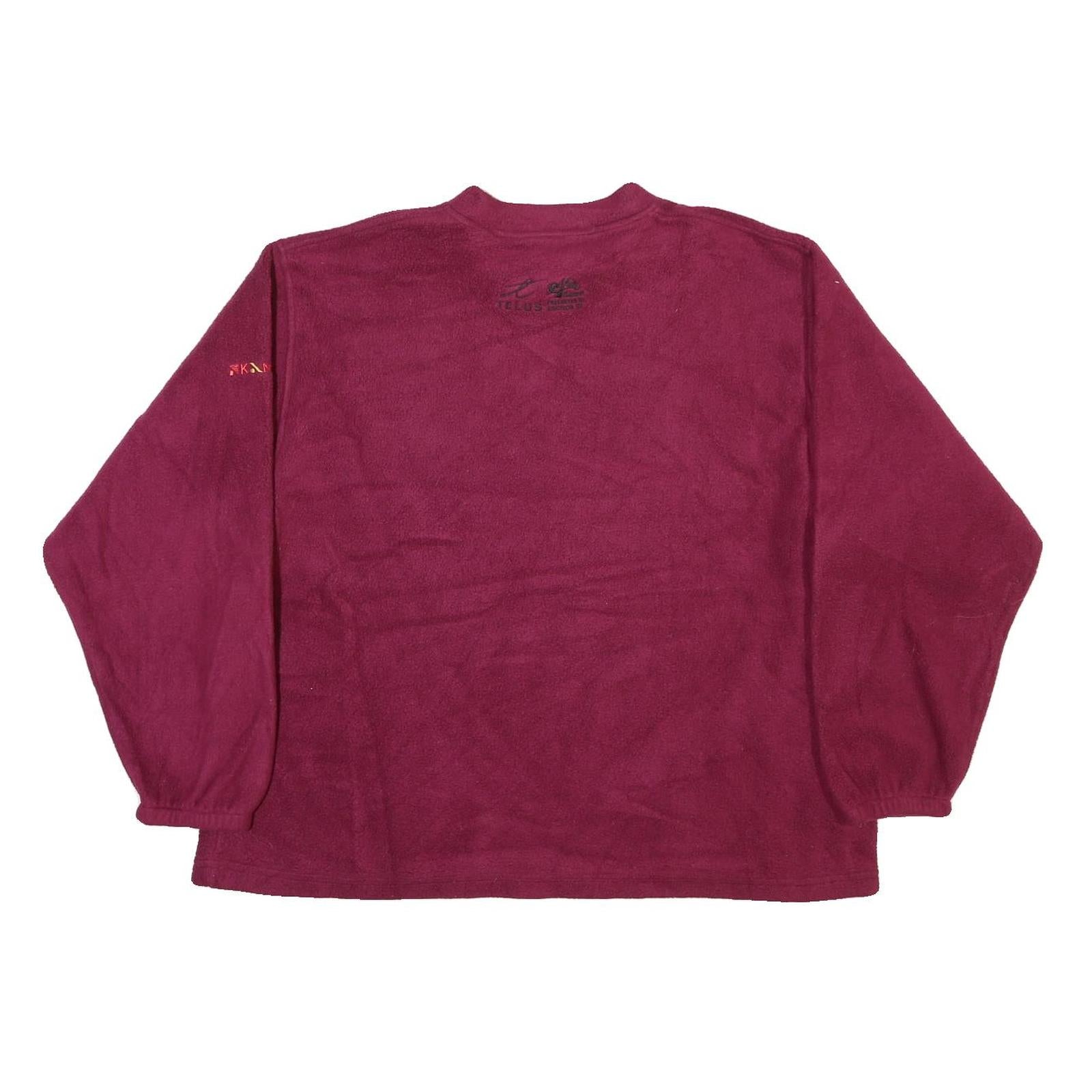 ODH Womens Maroon Royal Niagara Golf Club Plain Crew Neck Basic Knit L Jumper