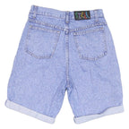 STEEL Womens Blue Denim Casual Shorts M W28 Rolled Hem Cotton Blend