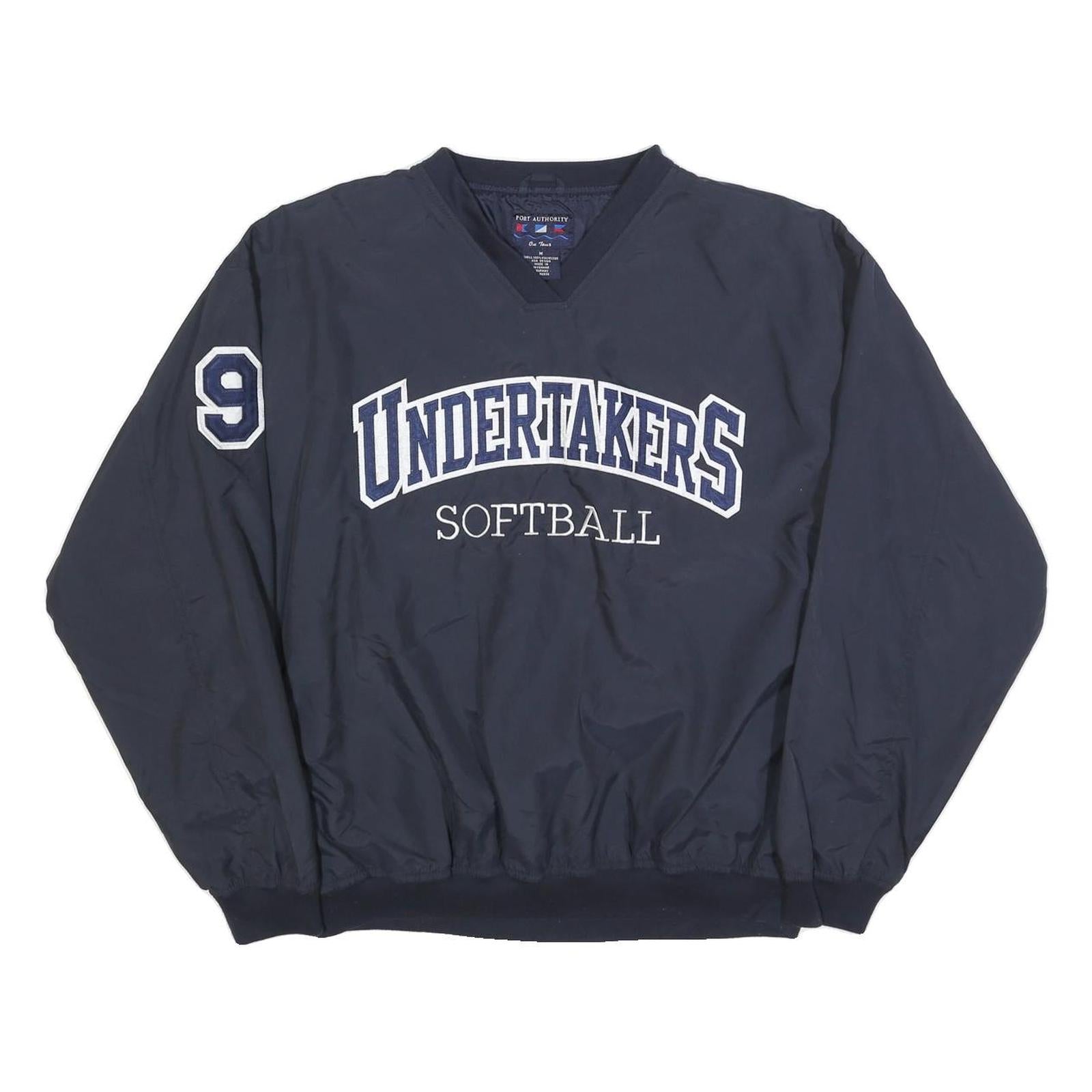 PORT AUTHORITY Mens Blue Undertakers Softball V-Neck M Sports Sweatshirt