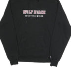 CHAMPION Mens Black Wolf Beach Volleyball Club Pullover Hoodie L Cotton Blend