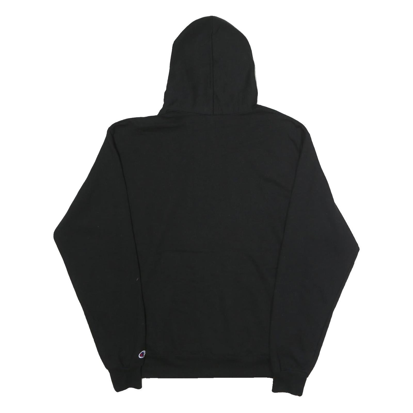 CHAMPION Mens Black Wolf Beach Volleyball Club Pullover Hoodie L Cotton Blend