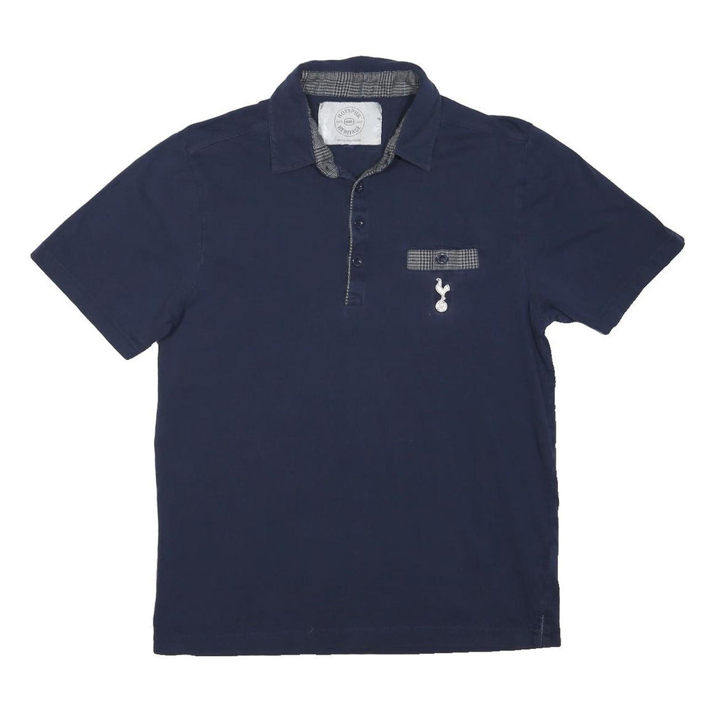 HOTSPUR HERRITAGE Mens Navy Polo Shirt M Cotton Blend Short Sleeve Plain