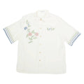 MARCONA Sheer Womens Shirt Beige Collared Floral L