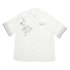MARCONA Sheer Womens Shirt Beige Collared Floral L