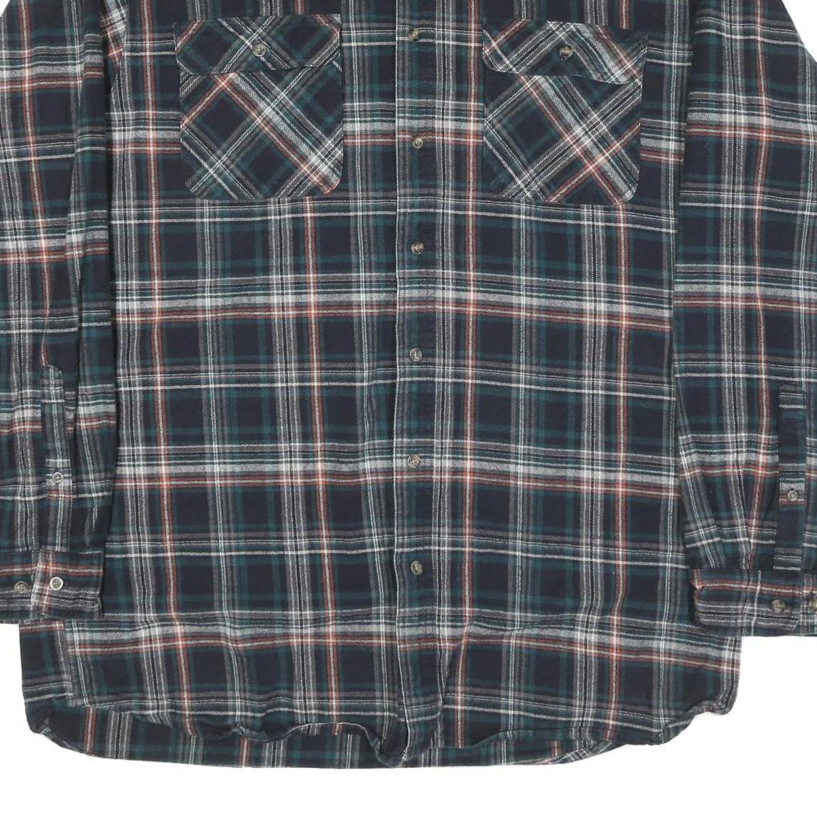 FIELD N' FOREST Mens Blue Plaid Long Sleeve Shirt 2XL Cotton Blend Casual