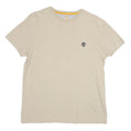 TIMBERLAND Mens Beige Crew Neck Short Sleeve T-Shirt L Cotton Blend Classic