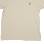 TIMBERLAND Mens Beige Crew Neck Short Sleeve T-Shirt L Cotton Blend Classic
