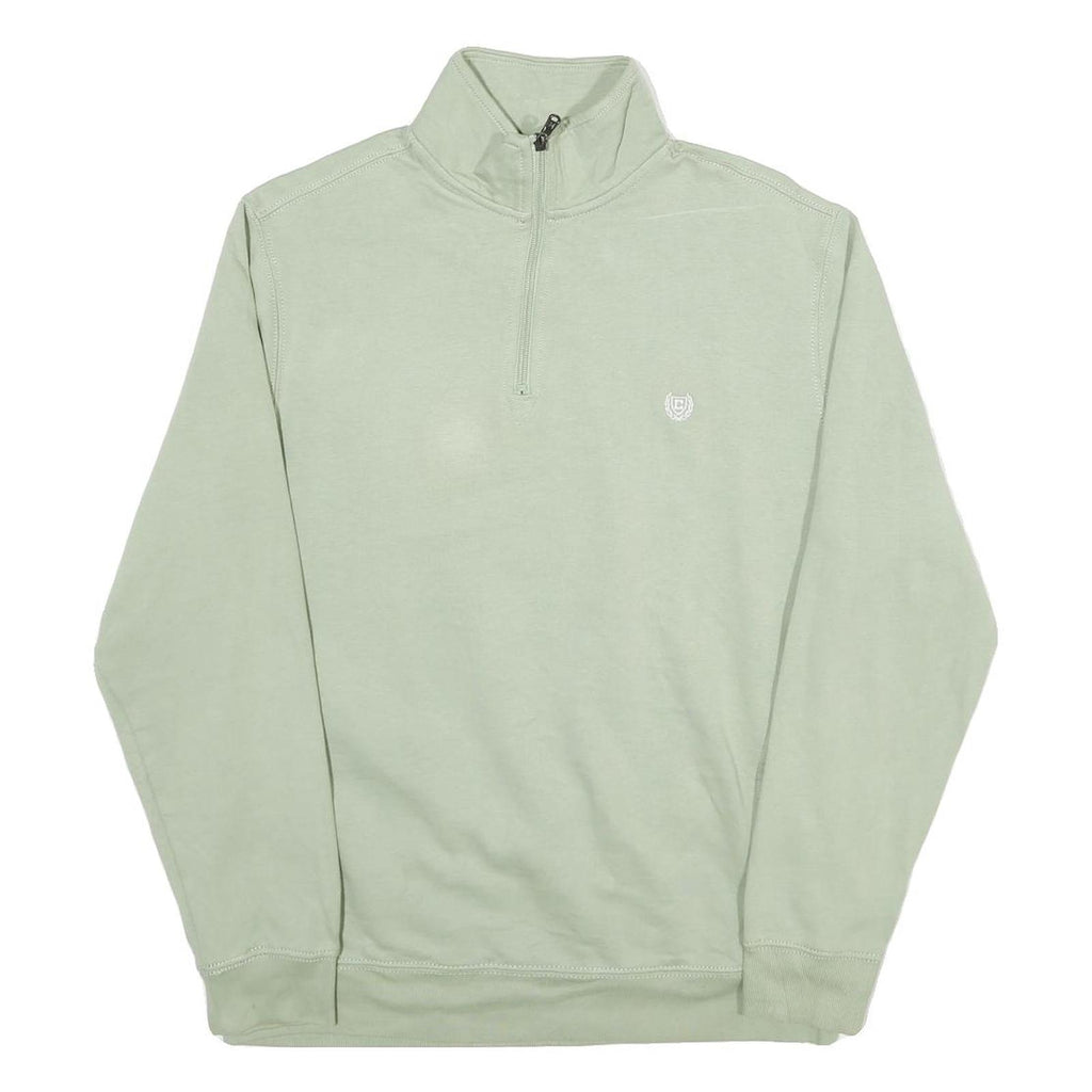 CHAPS Mens Green 1/4 Zip M Cotton Blend Sweatshirt Pullover Classic