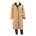 NINO Womens Beige Button Jacket M Polyester Blend Plain Winter Lightweight Long