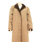 NINO Womens Beige Button Jacket M Polyester Blend Plain Winter Lightweight Long