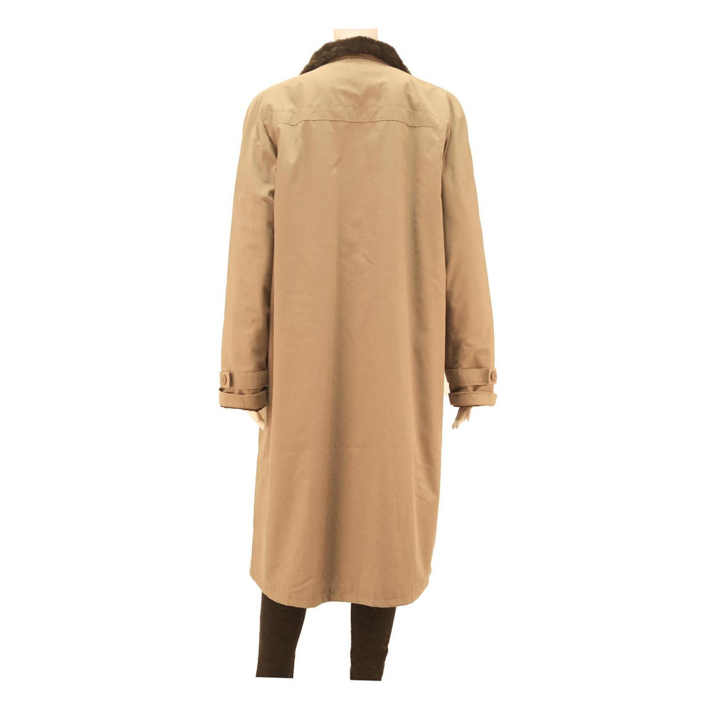 NINO Womens Beige Button Jacket M Polyester Blend Plain Winter Lightweight Long