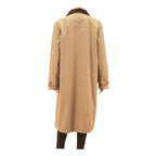 NINO Womens Beige Button Jacket M Polyester Blend Plain Winter Lightweight Long