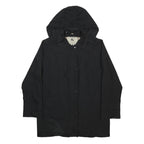 BURBERRY Womens Black Classic Zip Jacket Cotton Blend Hooded UK 12 Casual
