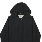 BURBERRY Womens Black Classic Zip Jacket Cotton Blend Hooded UK 12 Casual