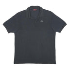 KAPPA Mens Black Short Sleeve Plain L Cotton Polo Shirt Classic Casual