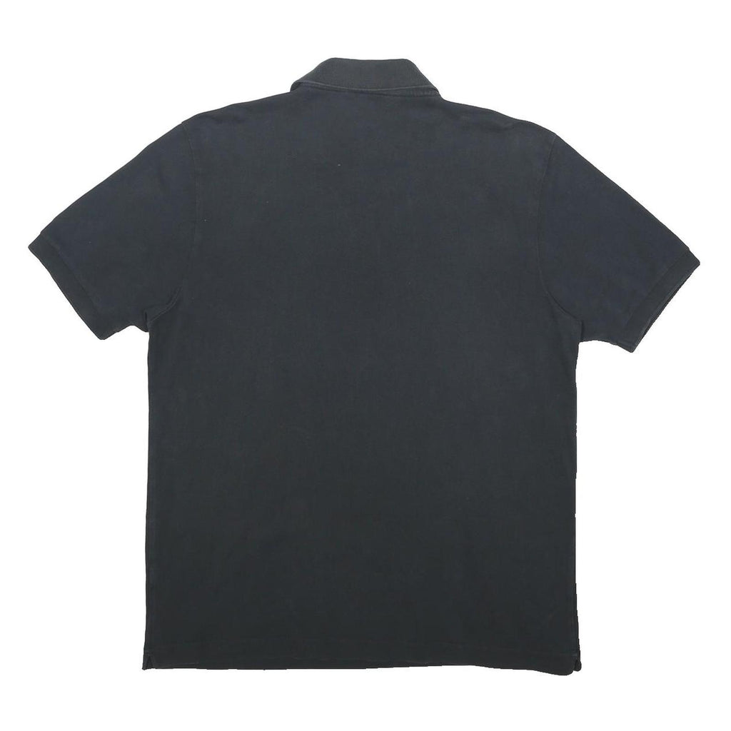 KAPPA Mens Black Short Sleeve Plain L Cotton Polo Shirt Classic Casual