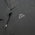 KAPPA Mens Black Short Sleeve Plain L Cotton Polo Shirt Classic Casual